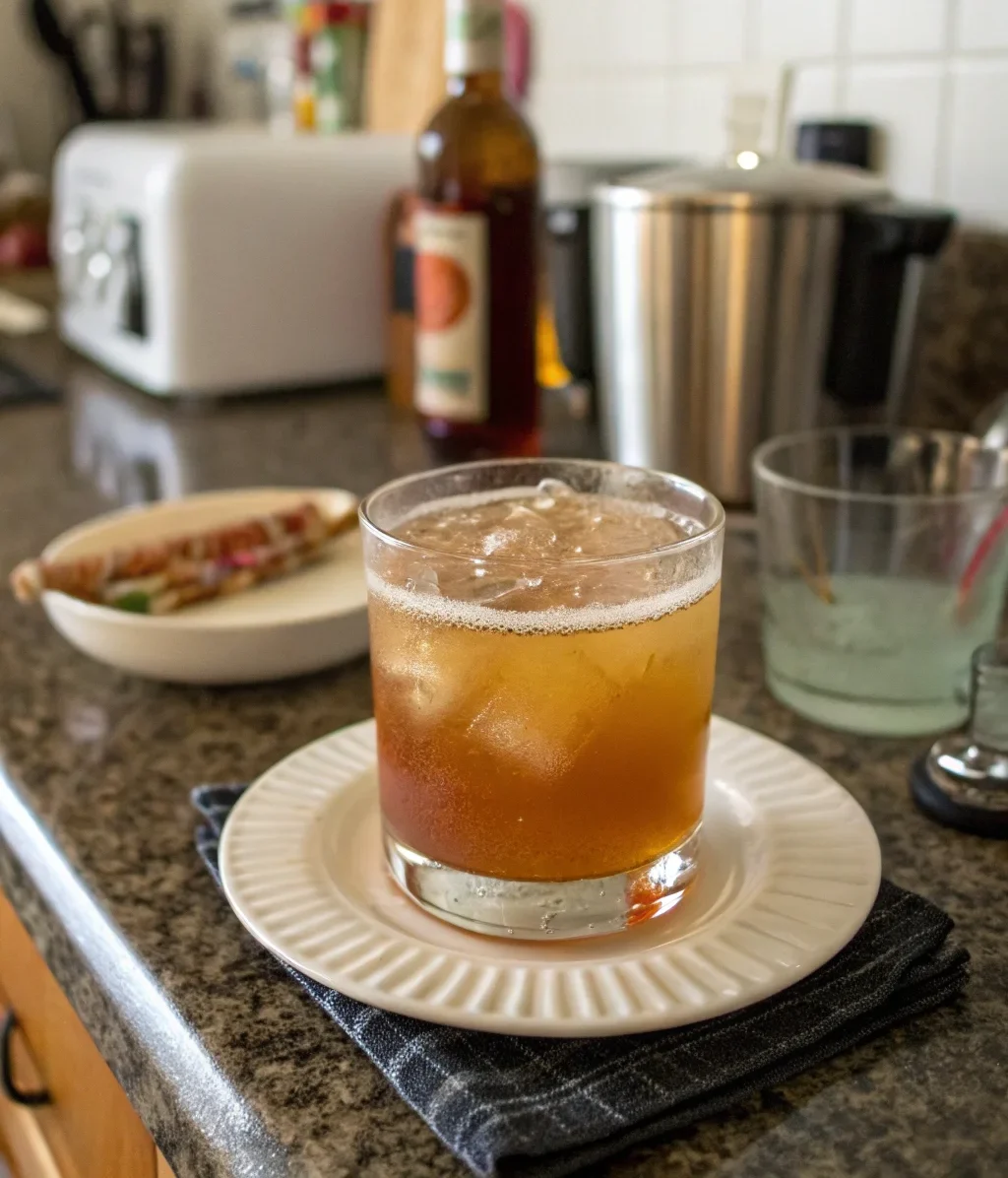 A delicious plate of Cider-Bourbon Thermos Cocktail