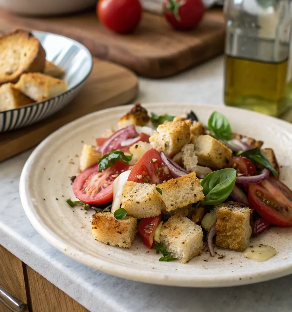 A delicious plate of Focaccia Panzanella