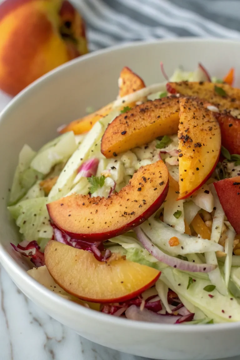 Step by Step Spicy Peach Coleslaw