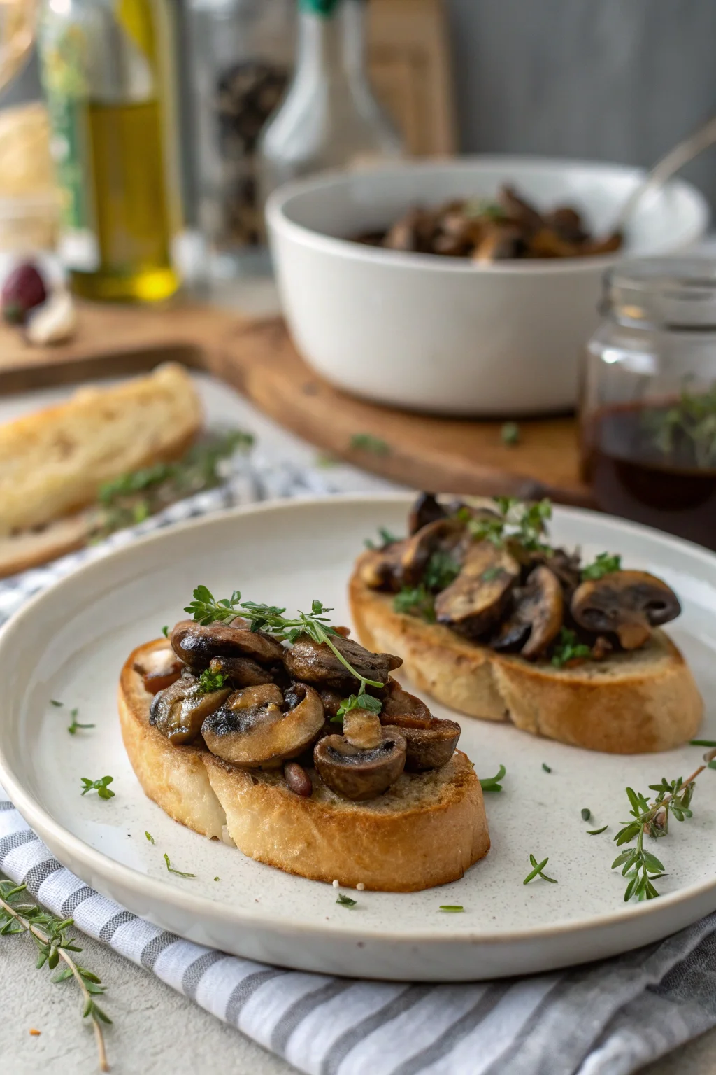 Mushroom Thyme Crostini