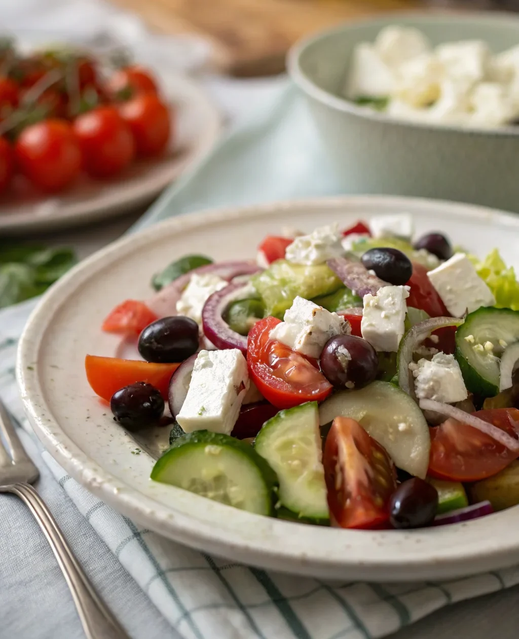 A delicious plate of My Big Fat Greek Salad