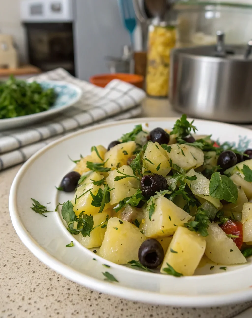 A delicious plate of Armenian-Style Potato Salad