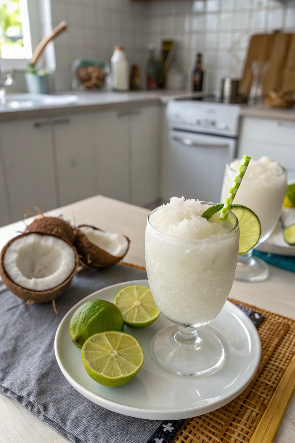 Easy Frozen Limonada de Coco Colombian Lime and Coconut Drink Recipe