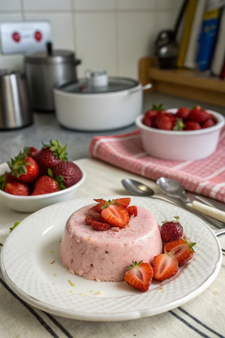 A delicious plate of Strawberry Mousse