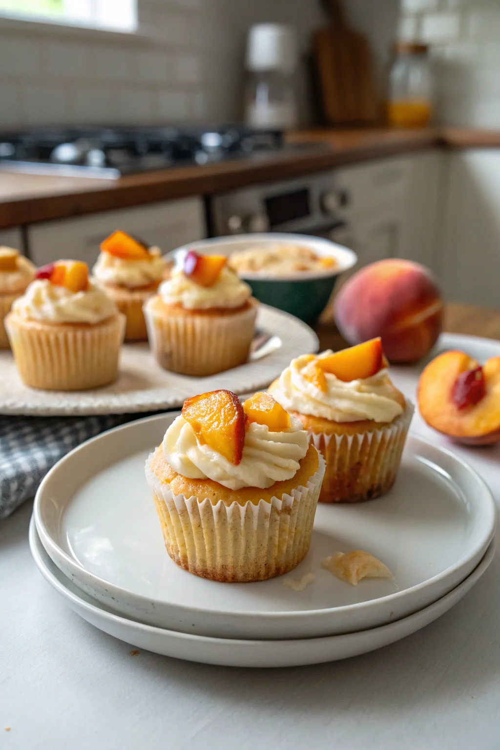 Honey Peach Cream Cheese Cupcakes