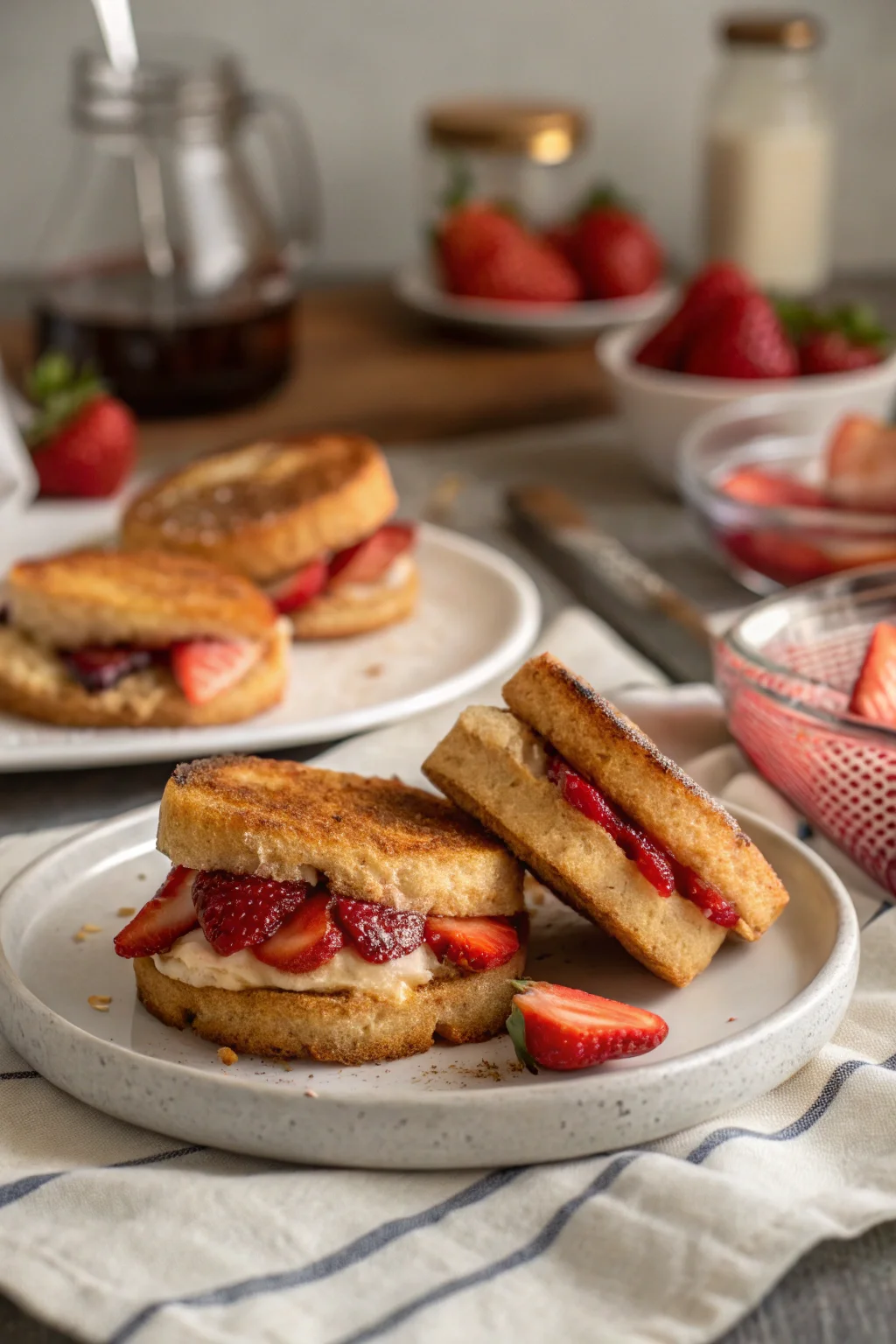 Fried Strawberry Cheesecake Sandwiches