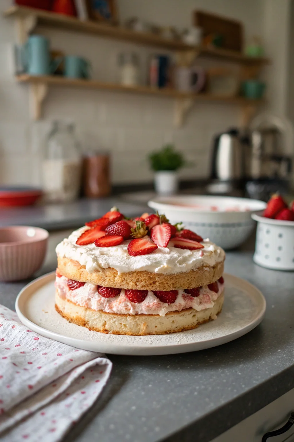 Strawberry Cloud Cake 3 Ingredients