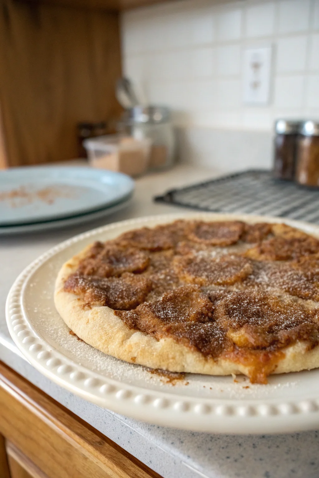 Cinnamon-Sugar Pizza made with Crescent Rolls