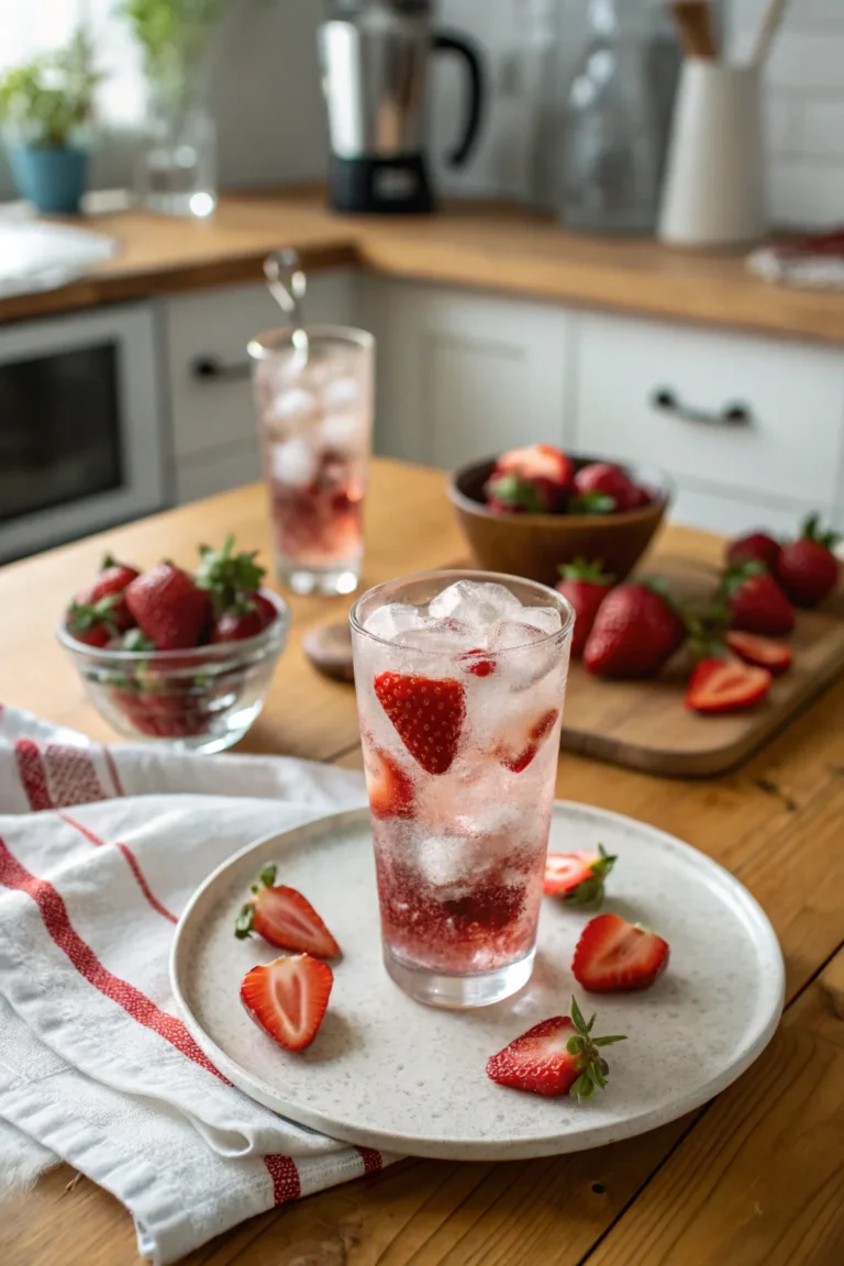 A delicious plate of Dirty Strawberry Soda