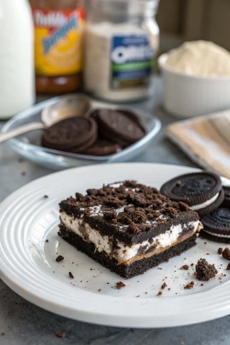 A delicious plate of Heavenly Oreo Dessert