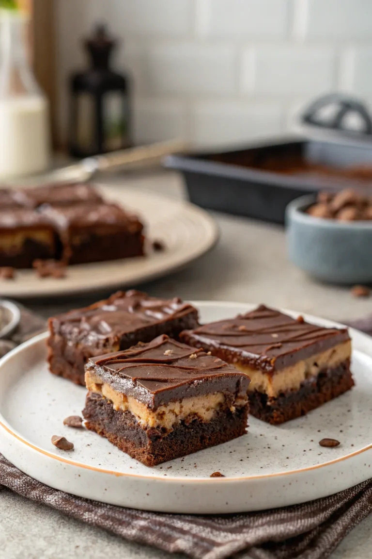 A delicious plate of Chocolate Mousse Brownies