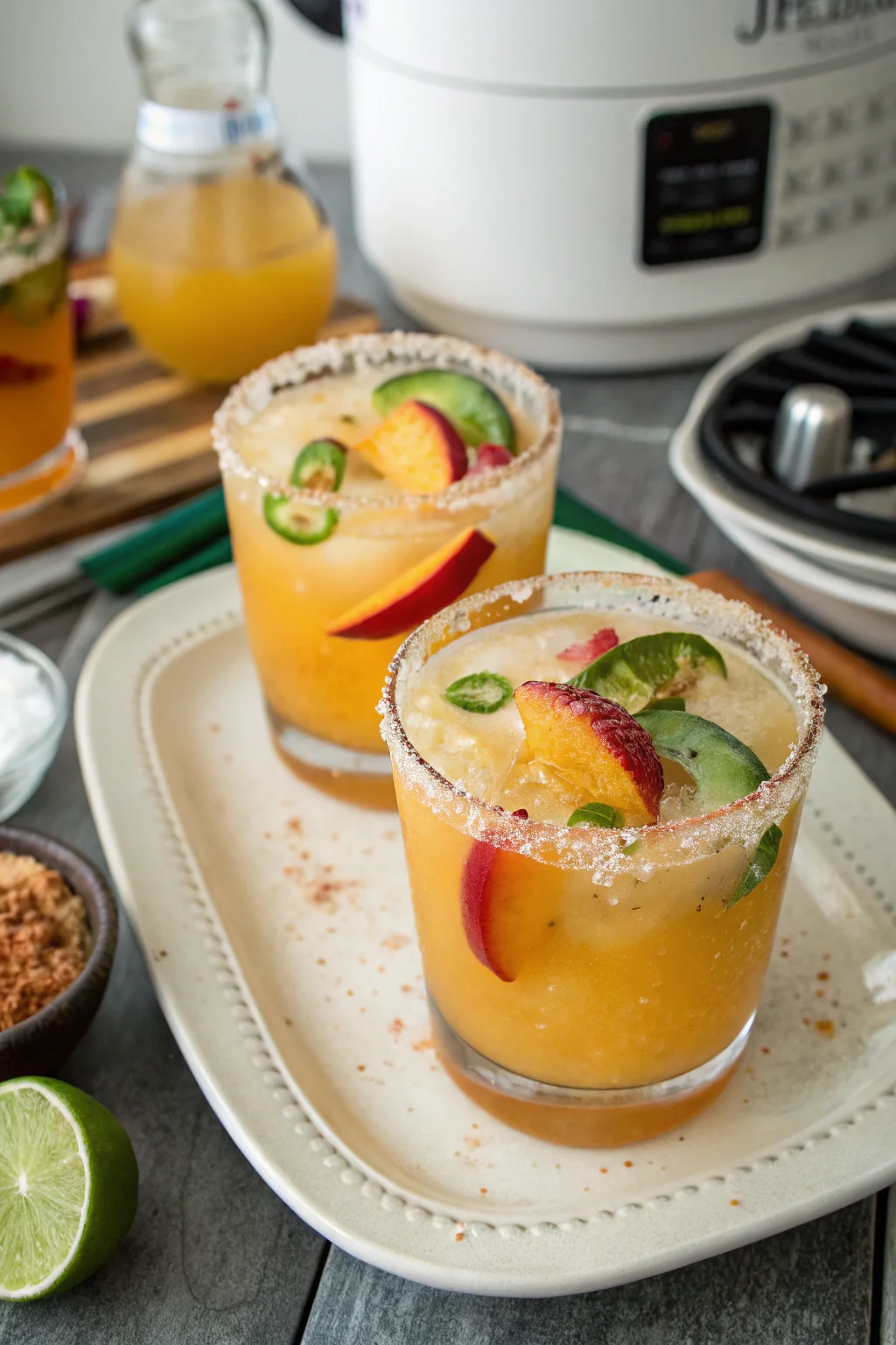 Peach Jalapeño Margaritas