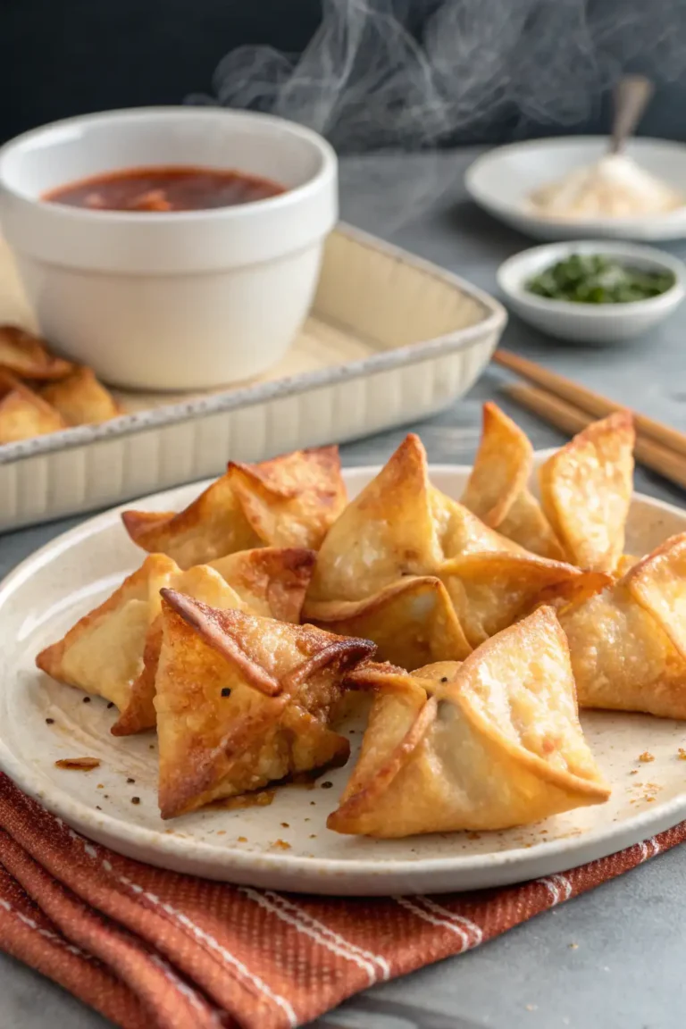 A delicious plate of Air Fryer Chicken Rangoon