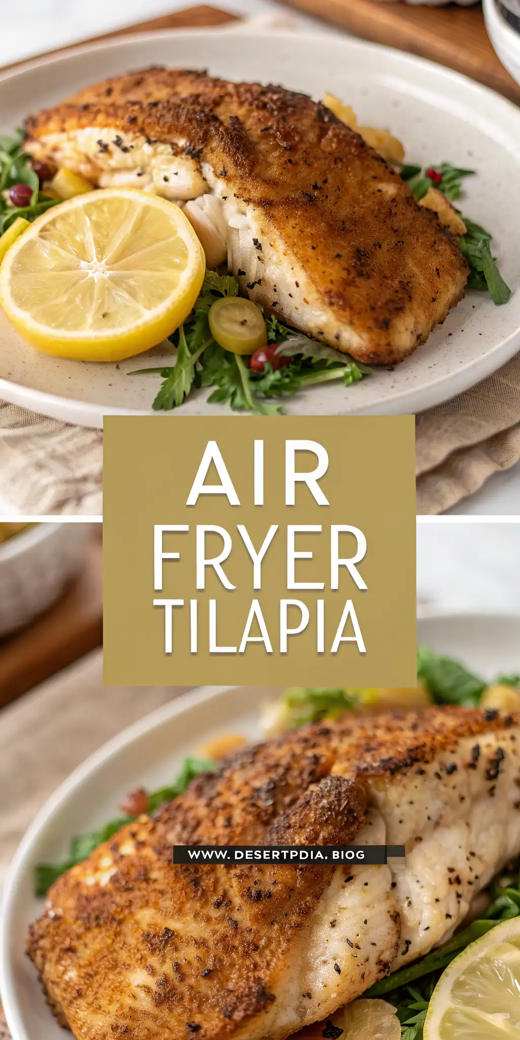 Pinterest image 1 for Air Fryer Tilapia
