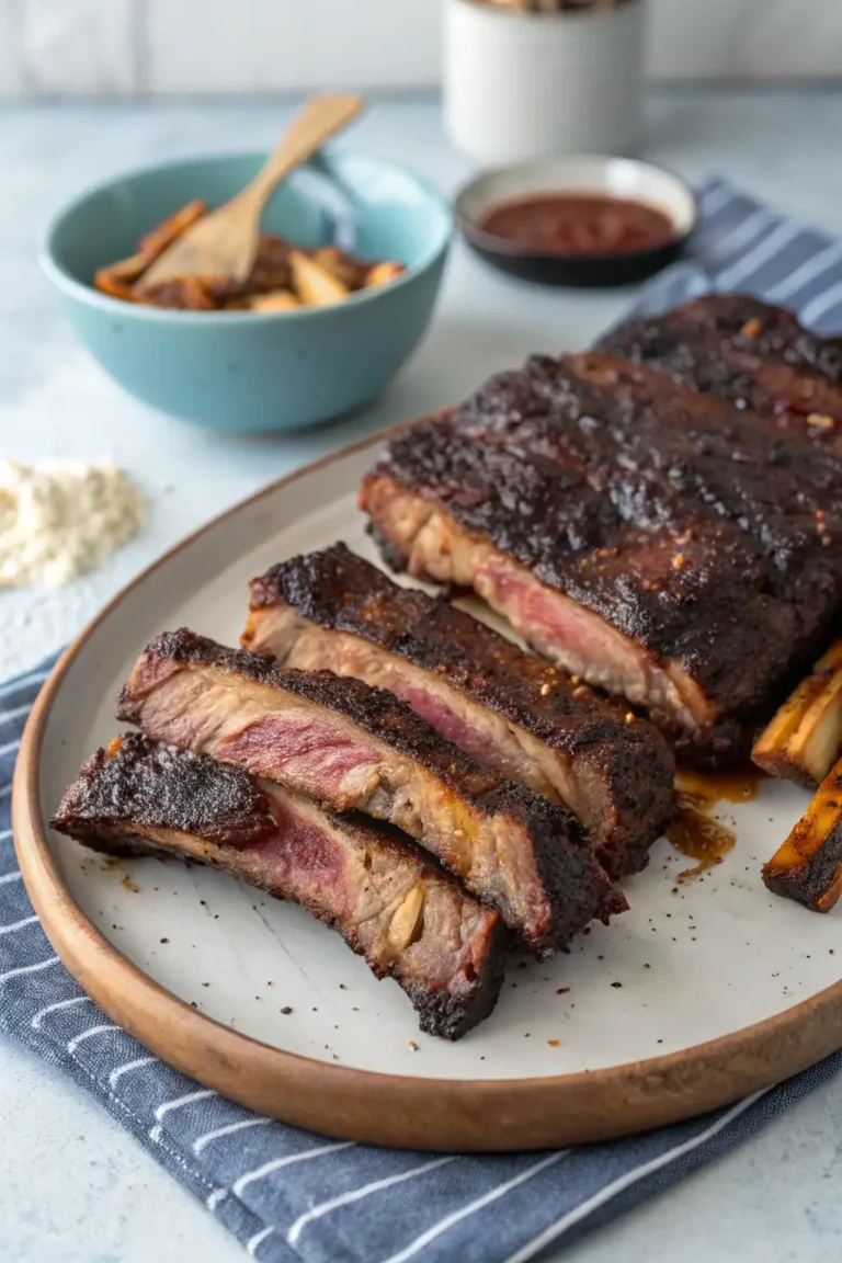 A delicious plate of Air Fryer Beef Ribs