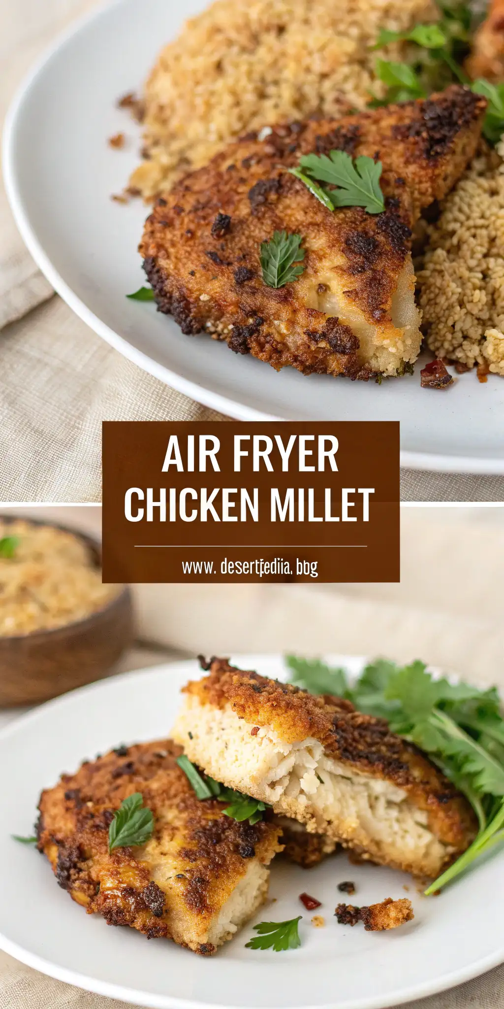 Pinterest image 1 for Air Fryer Chicken Millet