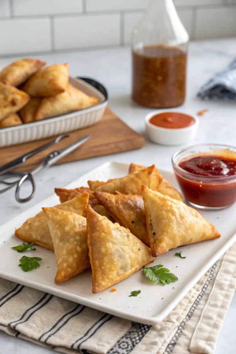 A delicious plate of Air Fryer Chicken Samosas