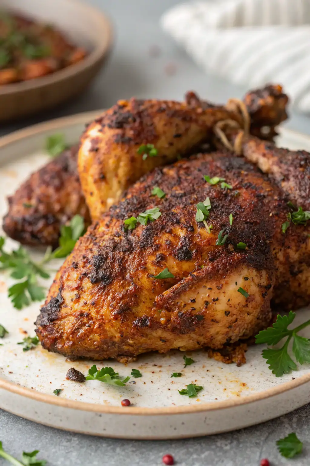 A delicious plate of Air Fryer Chicken Teff