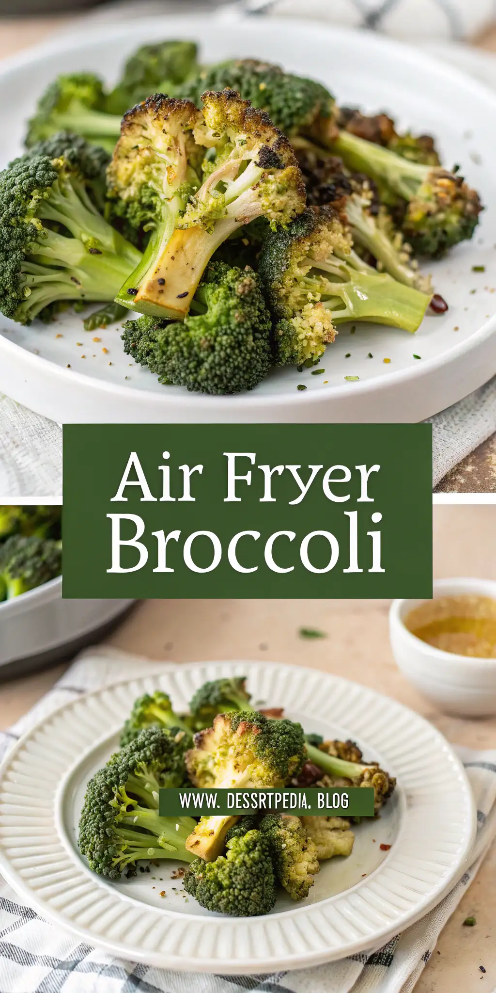 Pinterest image 2 for Air Fryer Broccoli