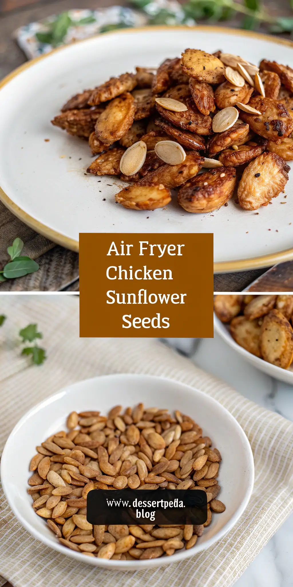 Pinterest image 1 for Air Fryer Chicken Sunflower Seeds
