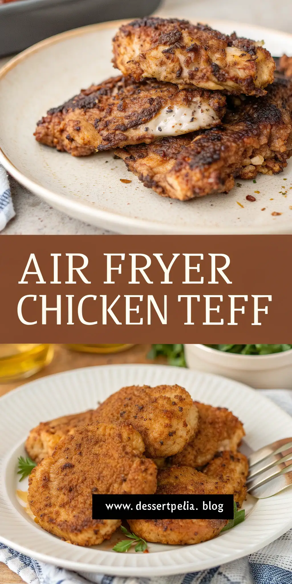 Pinterest image 2 for Air Fryer Chicken Teff