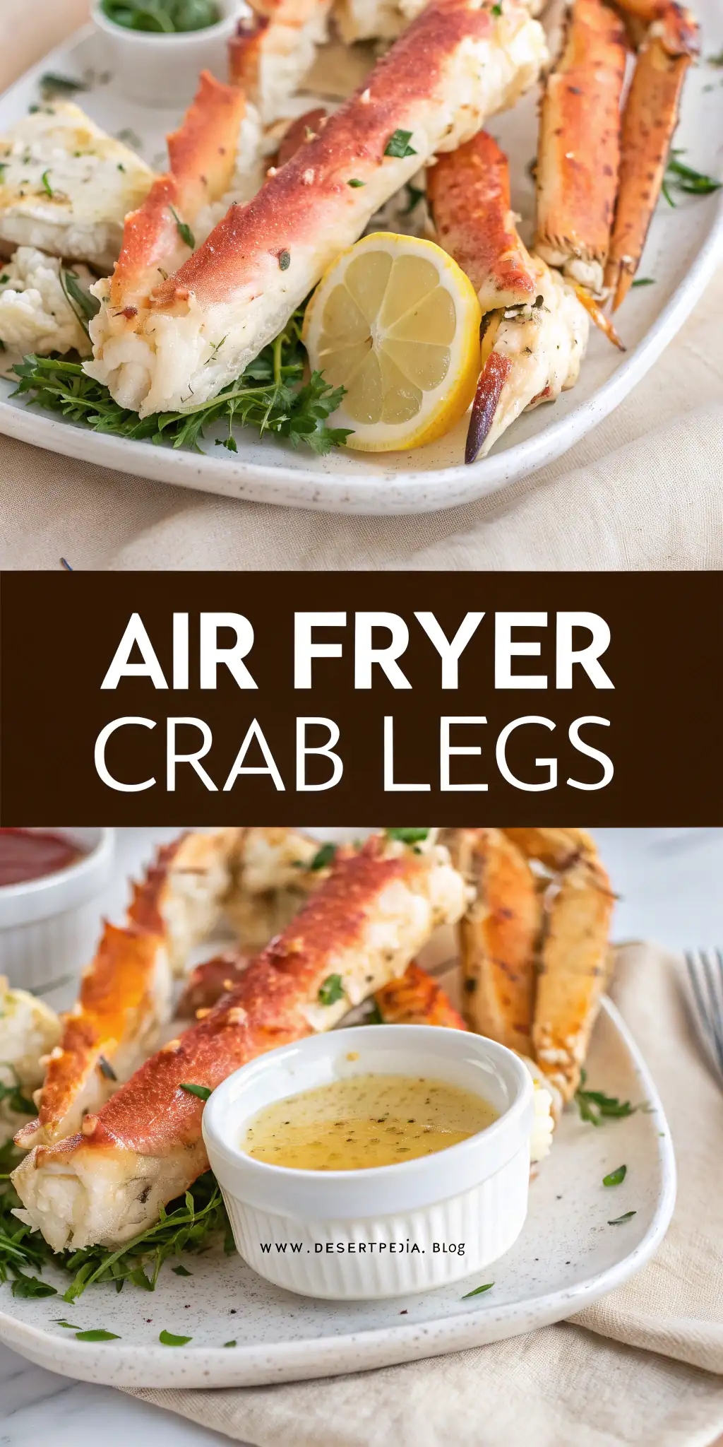 Pinterest image 1 for Air Fryer Crab Legs