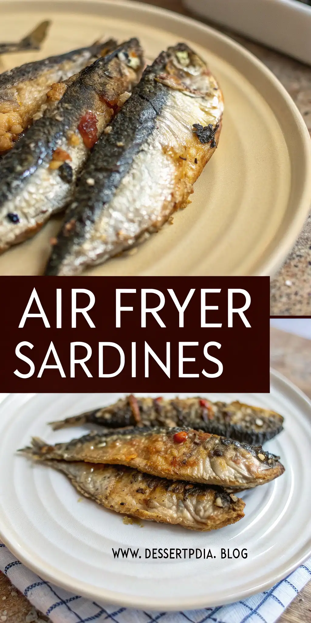 Pinterest image 1 for Air Fryer Sardines