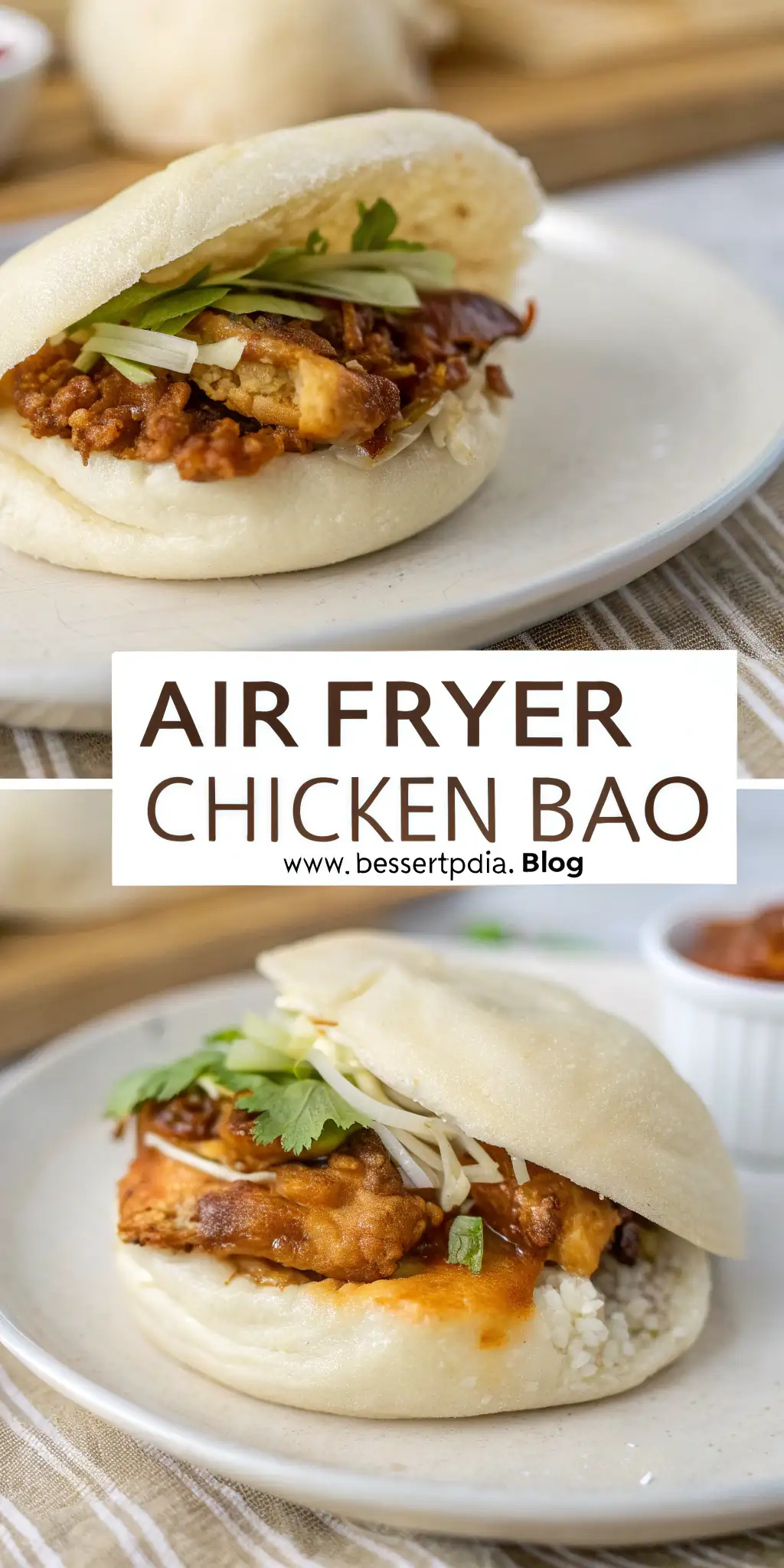 Pinterest image 2 for Air Fryer Chicken Bao
