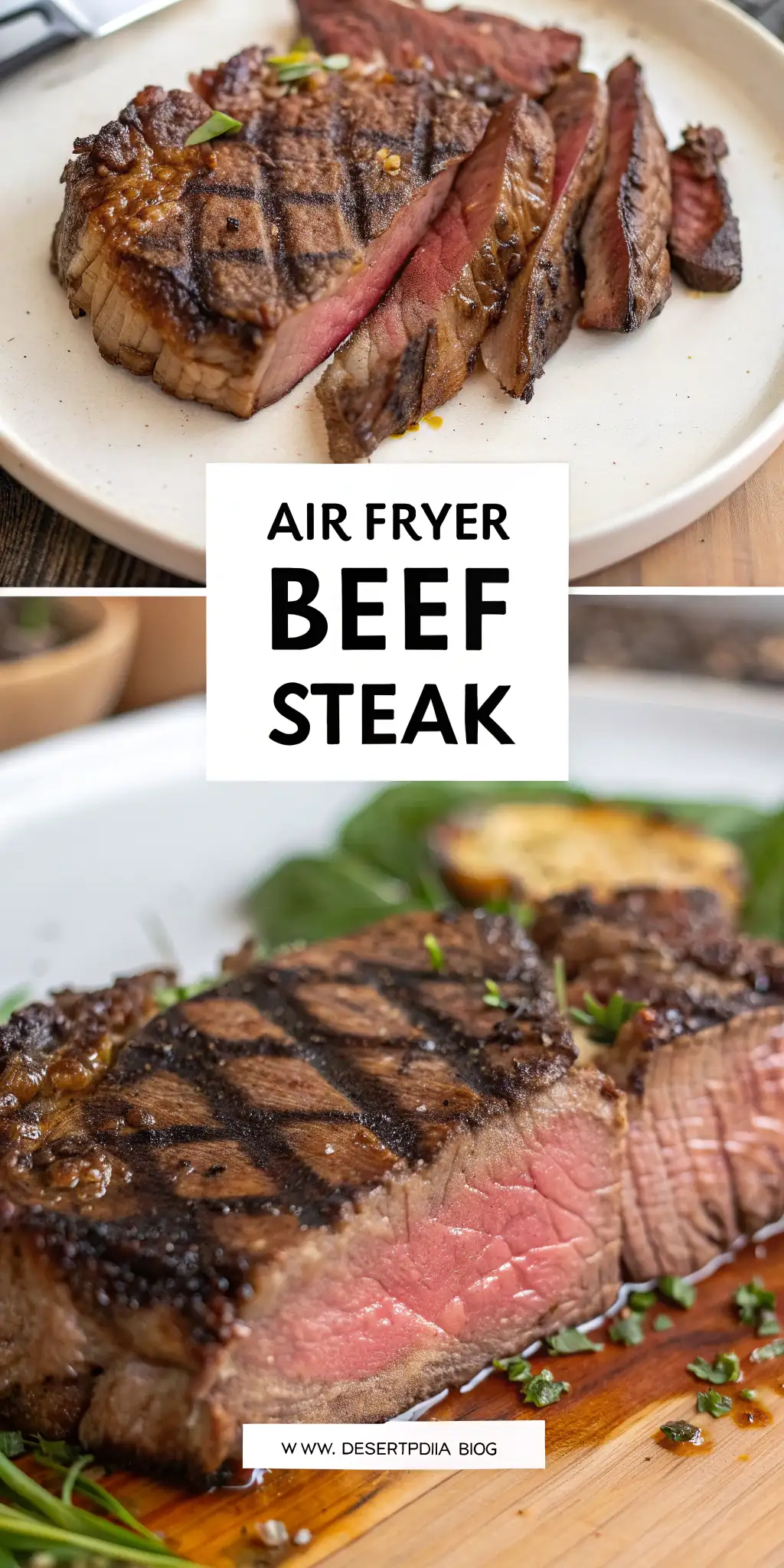 Pinterest image 2 for Air Fryer Beef Steak