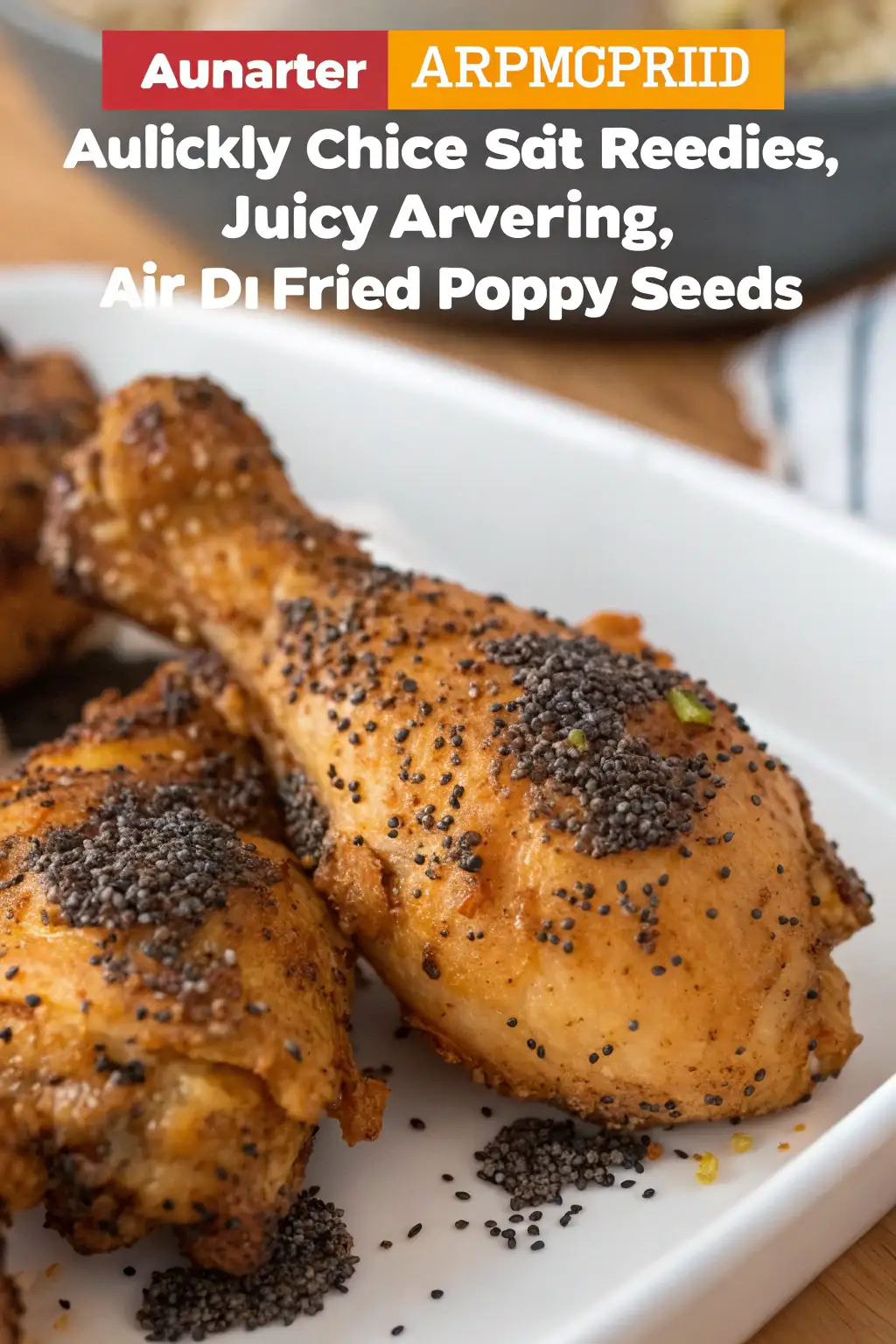 A delicious plate of Air Fryer Chicken Poppy Seeds