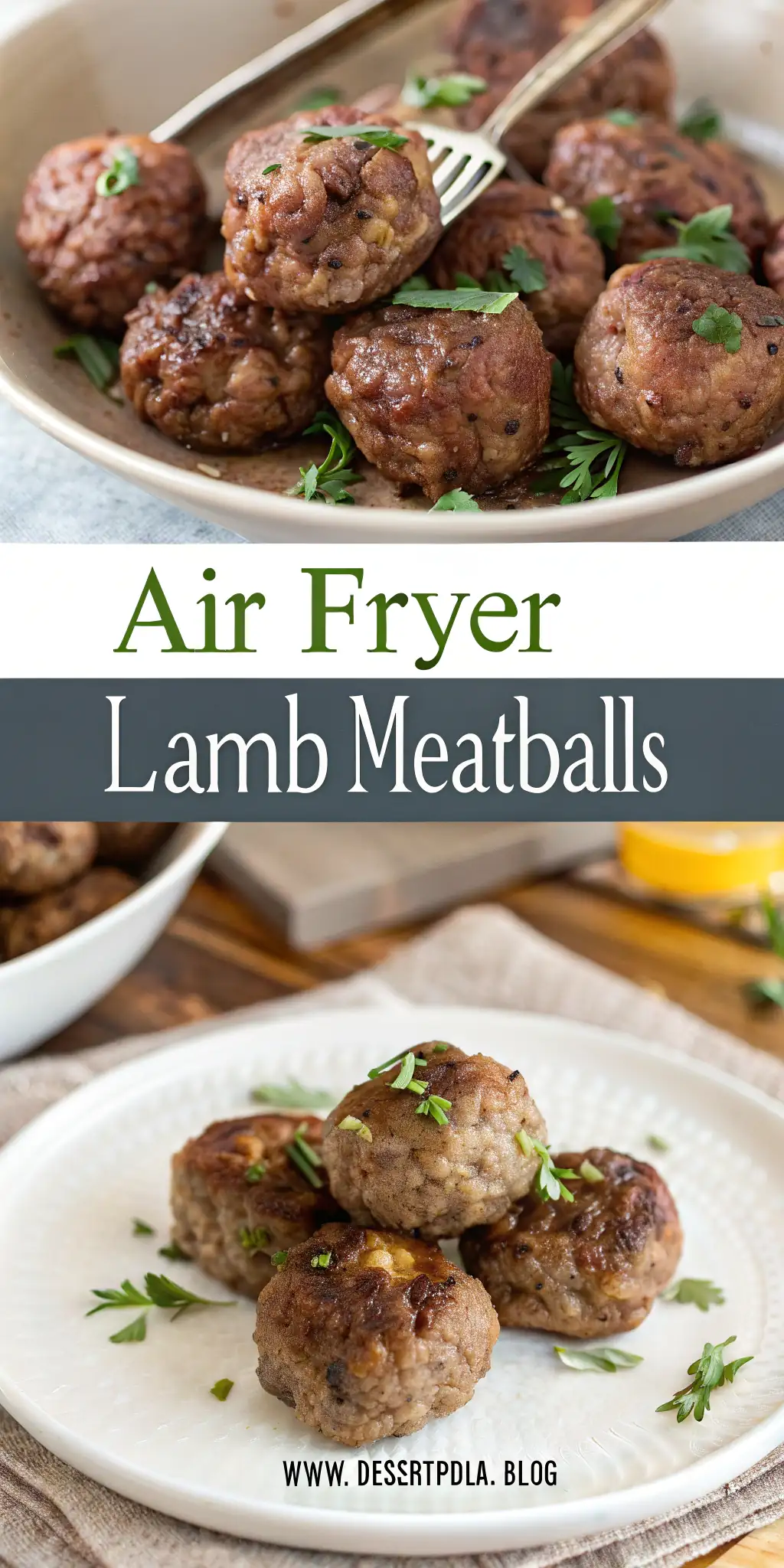 Pinterest image 2 for Air Fryer Lamb Meatballs