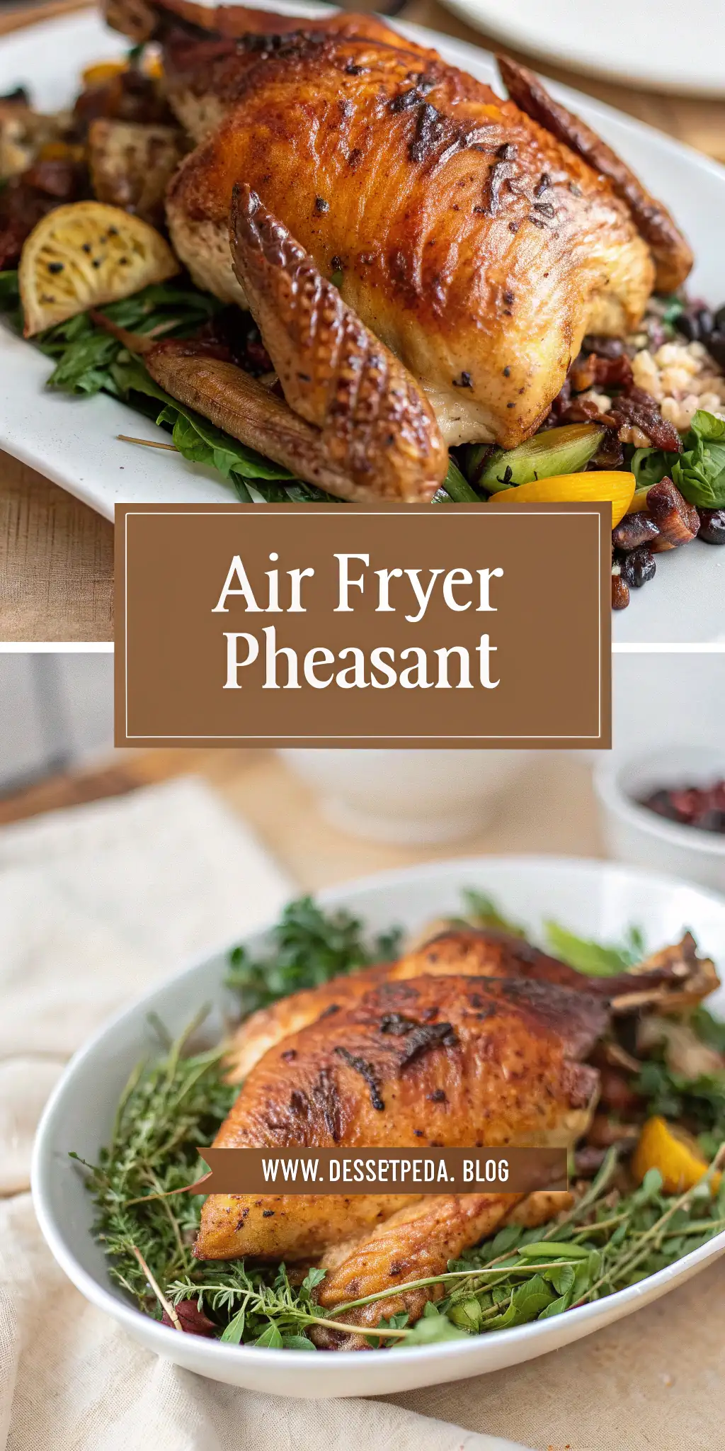 Pinterest image 1 for Air Fryer Pheasant