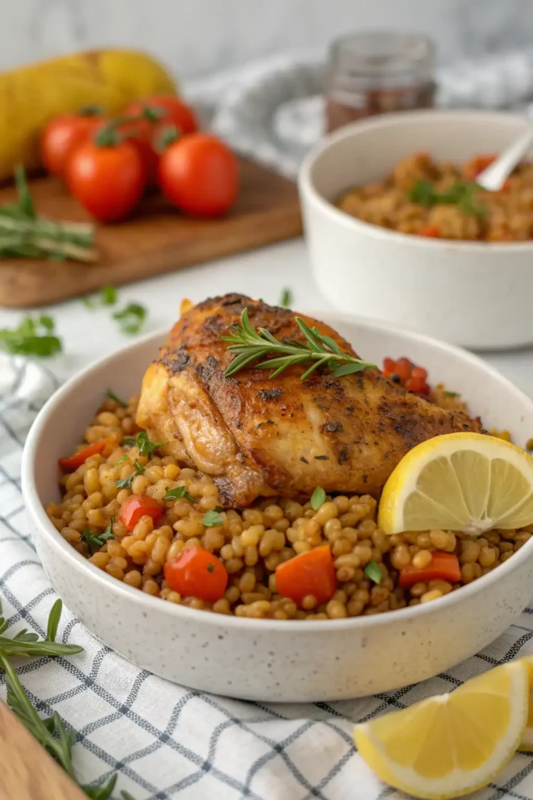 A delicious plate of Air Fryer Chicken Barley