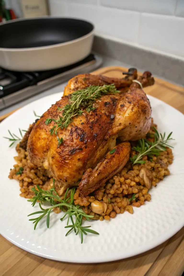 A delicious plate of Air Fryer Chicken Einkorn