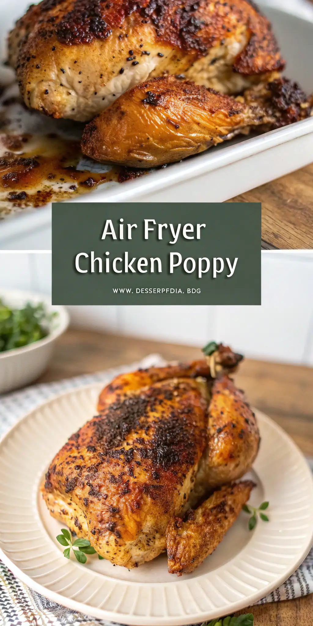 Pinterest image 1 for Air Fryer Chicken Poppy