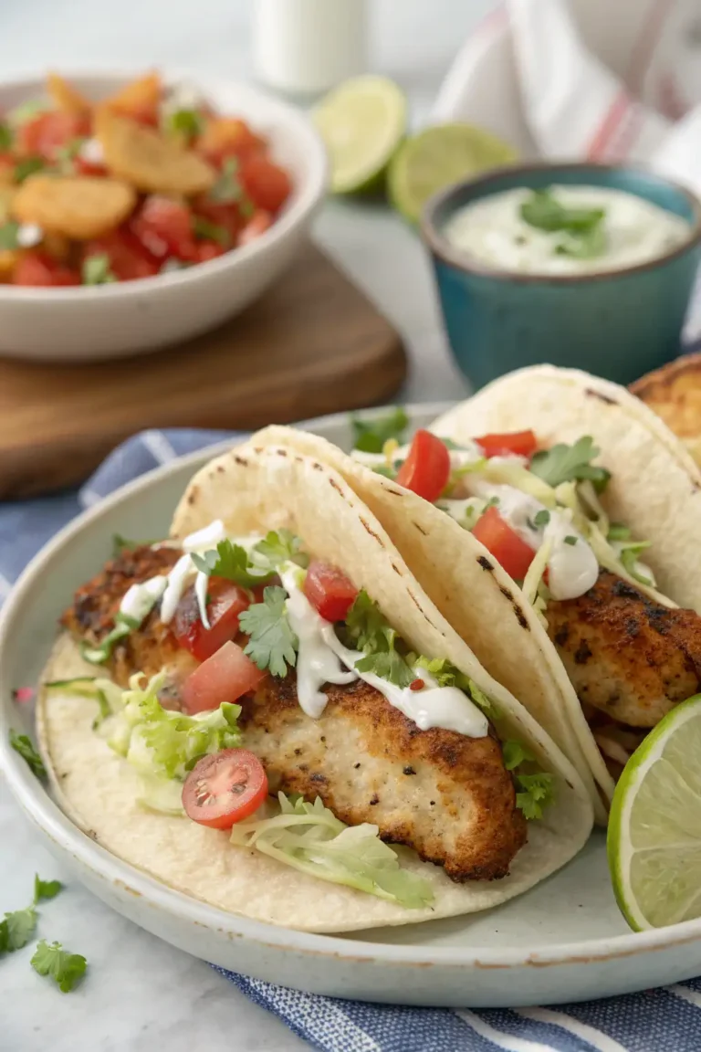 A delicious plate of Air Fryer Fish Tacos