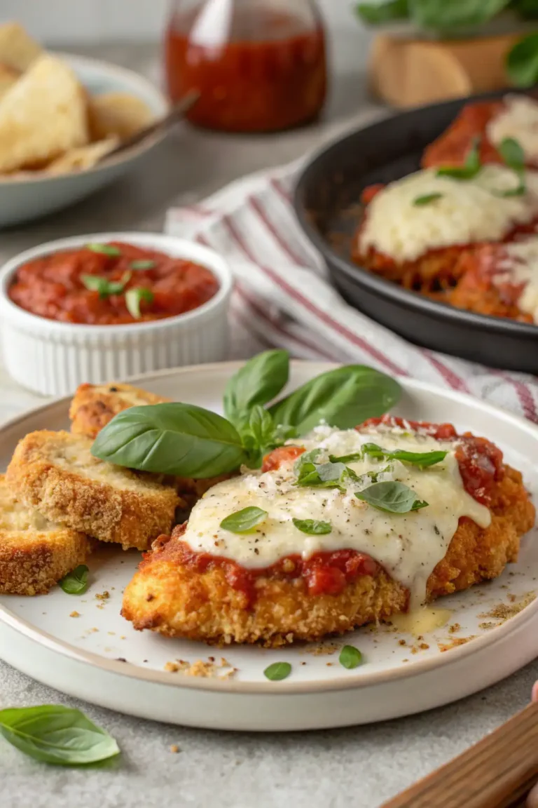 A delicious plate of Air Fryer Chicken Parmesan