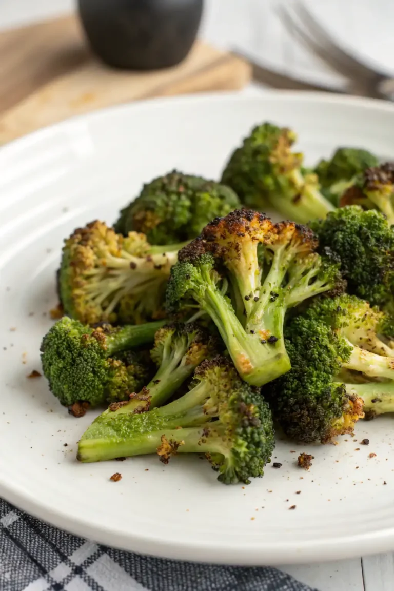A delicious plate of Air Fryer Broccoli