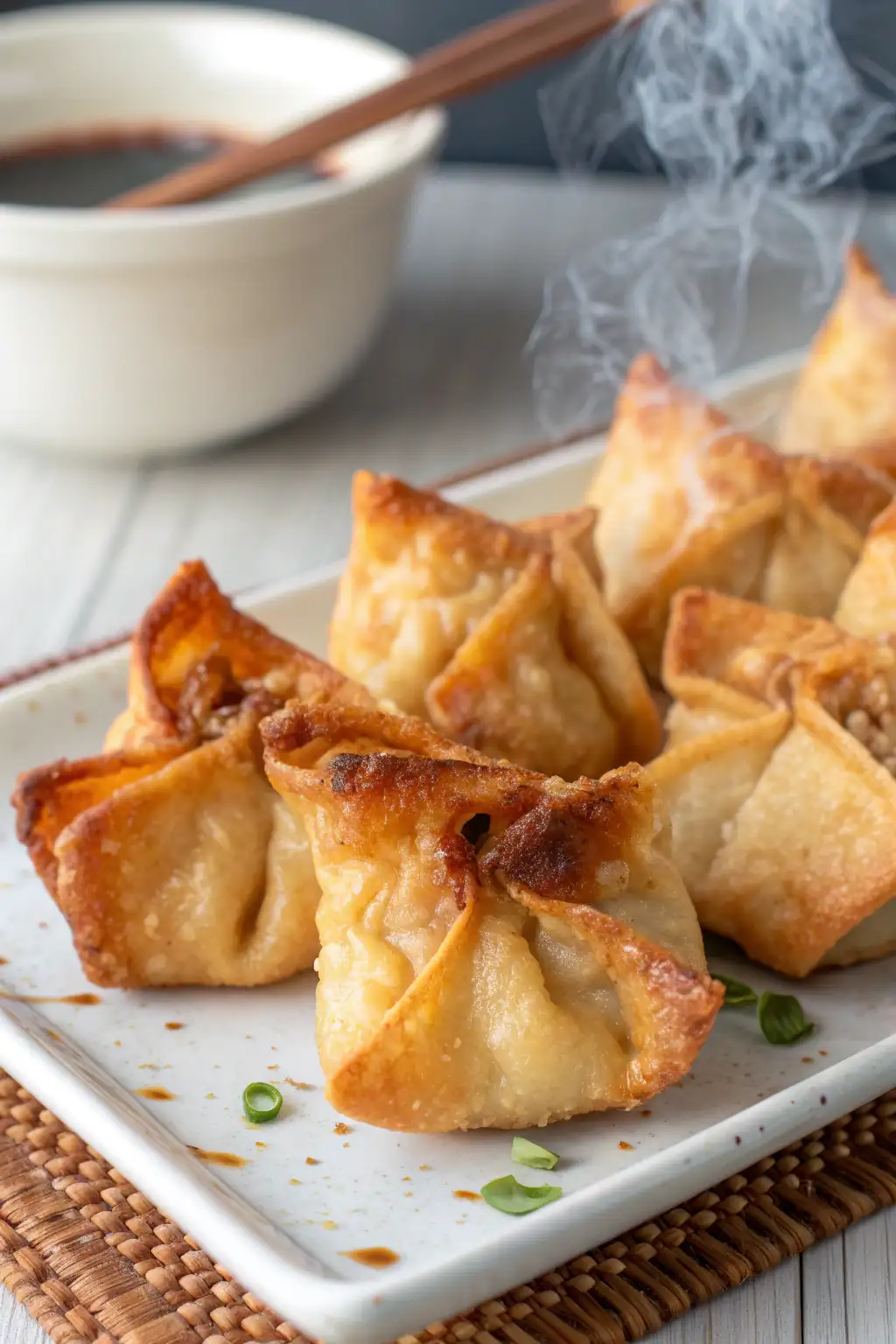 A delicious plate of Air Fryer Chicken Rangoon