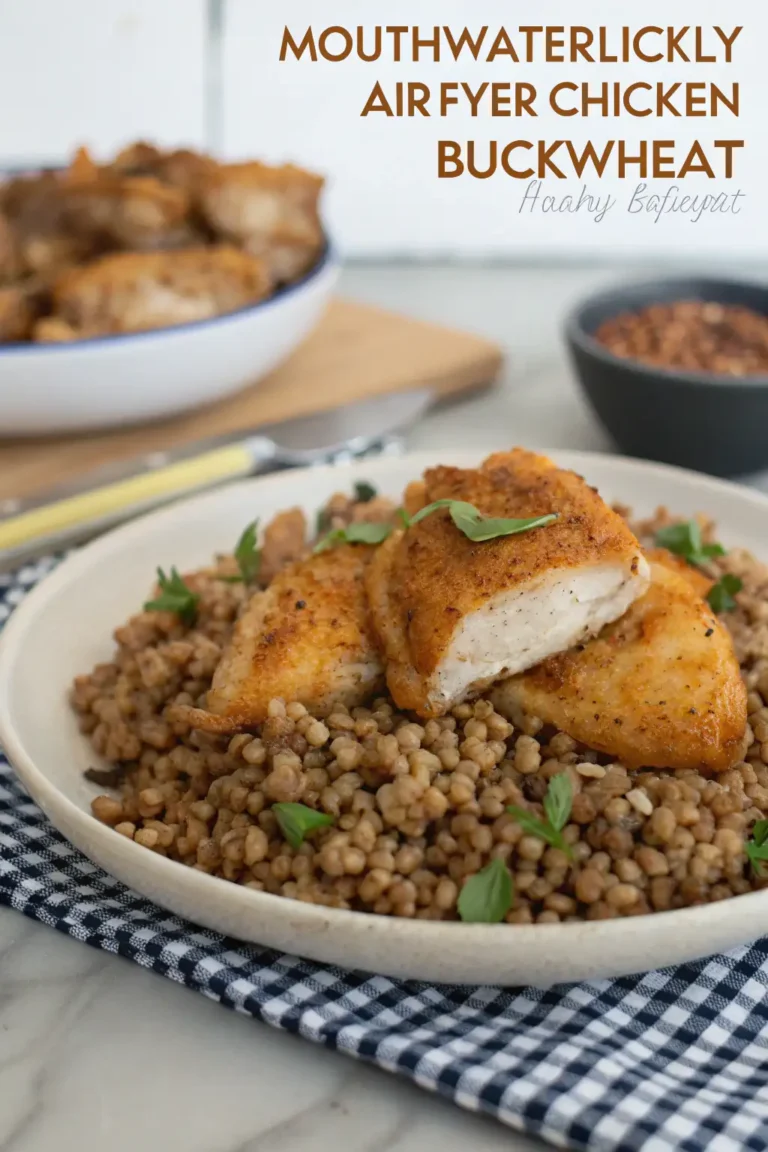 A delicious plate of Air Fryer Chicken Buckwheat