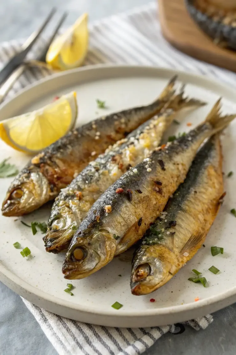 A delicious plate of Air Fryer Sardines