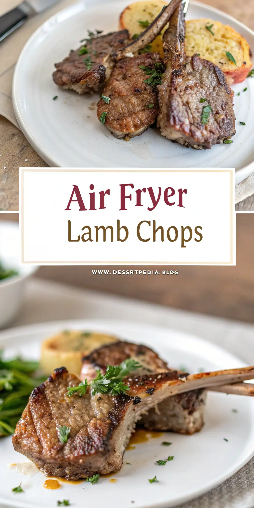 Pinterest image 2 for Air Fryer Lamb Chops