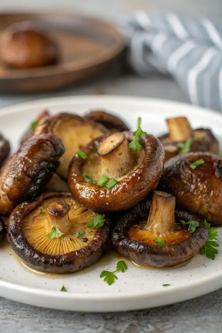 A delicious plate of Air Fryer Shiitake
