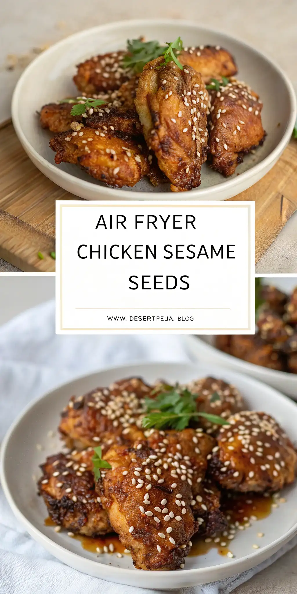 Pinterest image 1 for Air Fryer Chicken Sesame Seeds