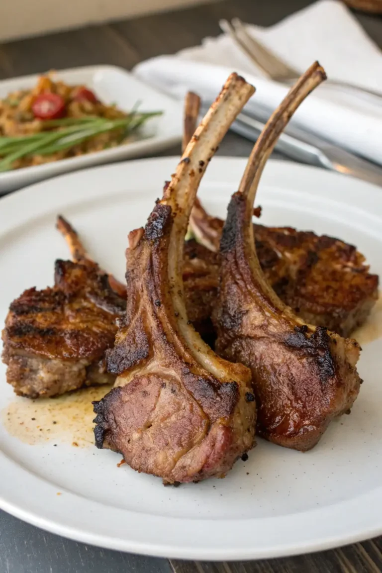 A delicious plate of Air Fryer Lamb Chops