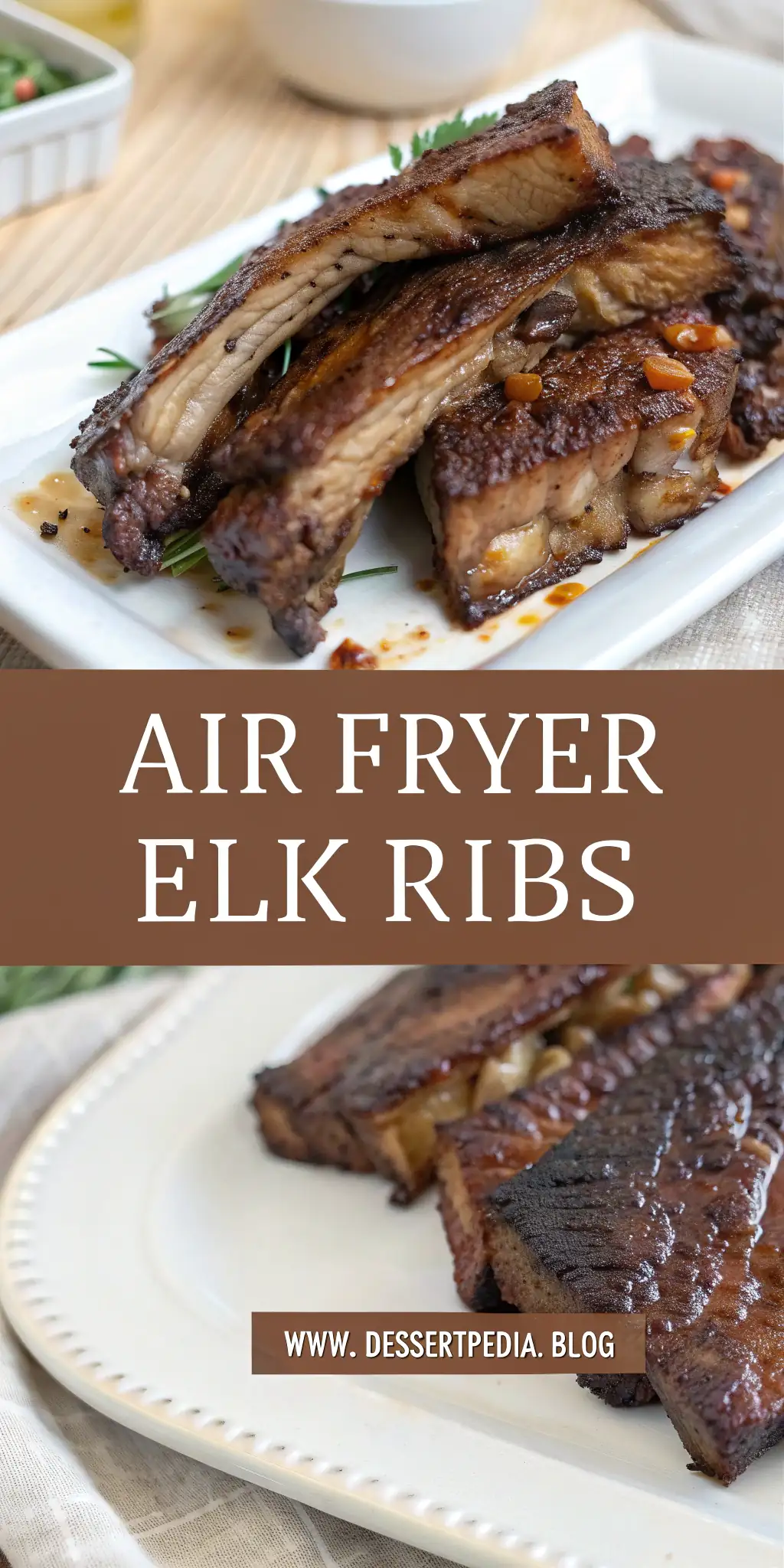 Pinterest image 1 for Air Fryer Elk Ribs