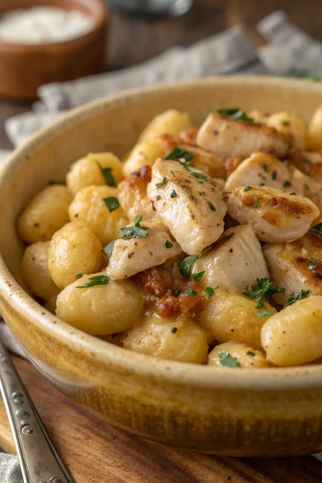 A delicious plate of Air Fryer Chicken Gnocchi