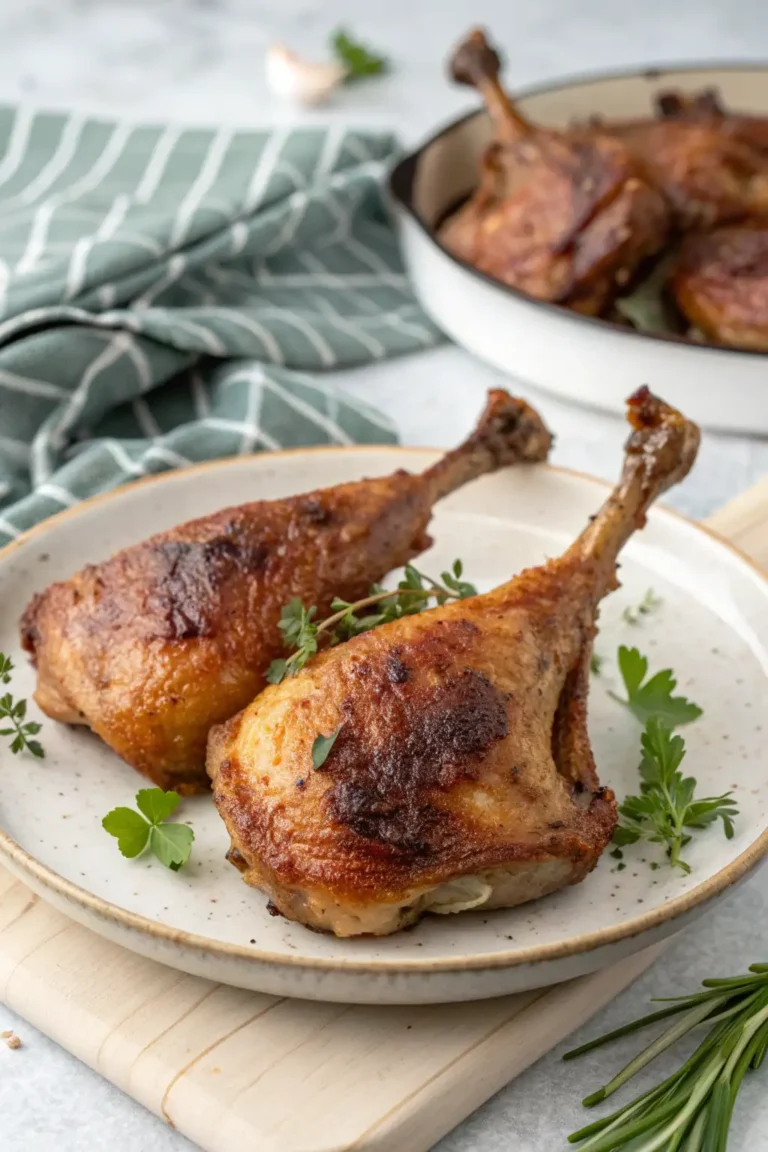 A delicious plate of Air Fryer Duck Legs