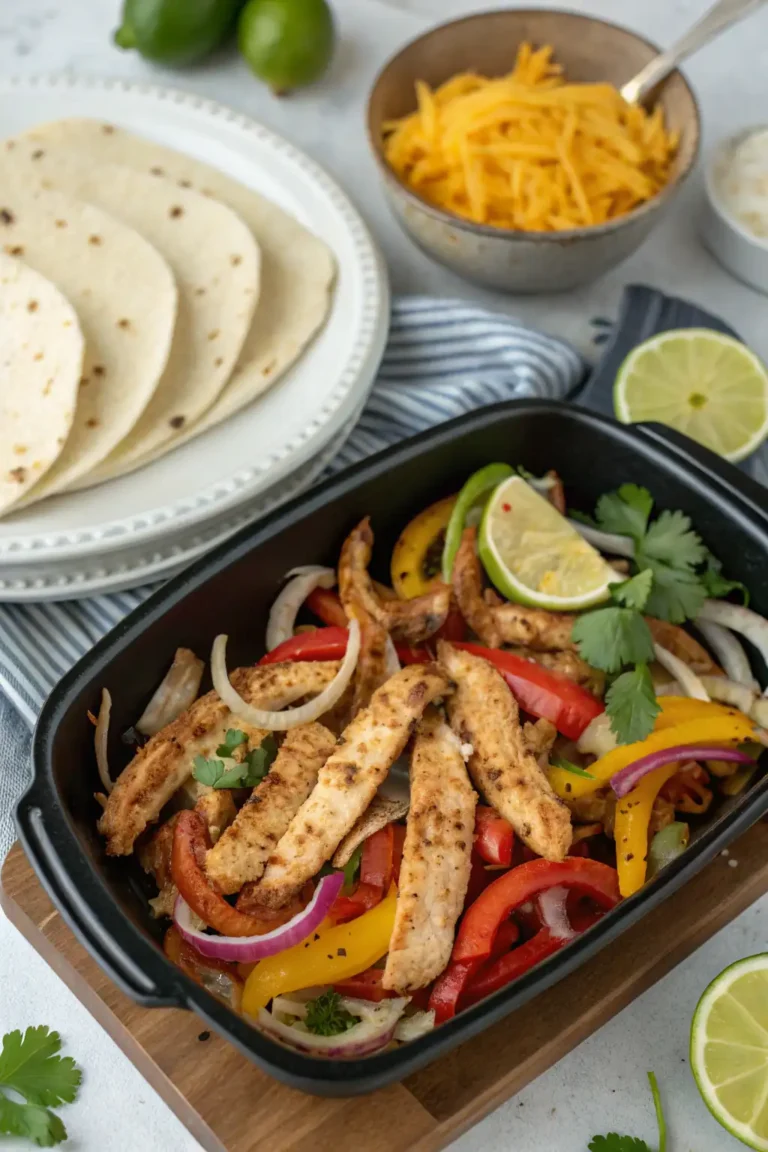 A delicious plate of Air Fryer Chicken Fajitas