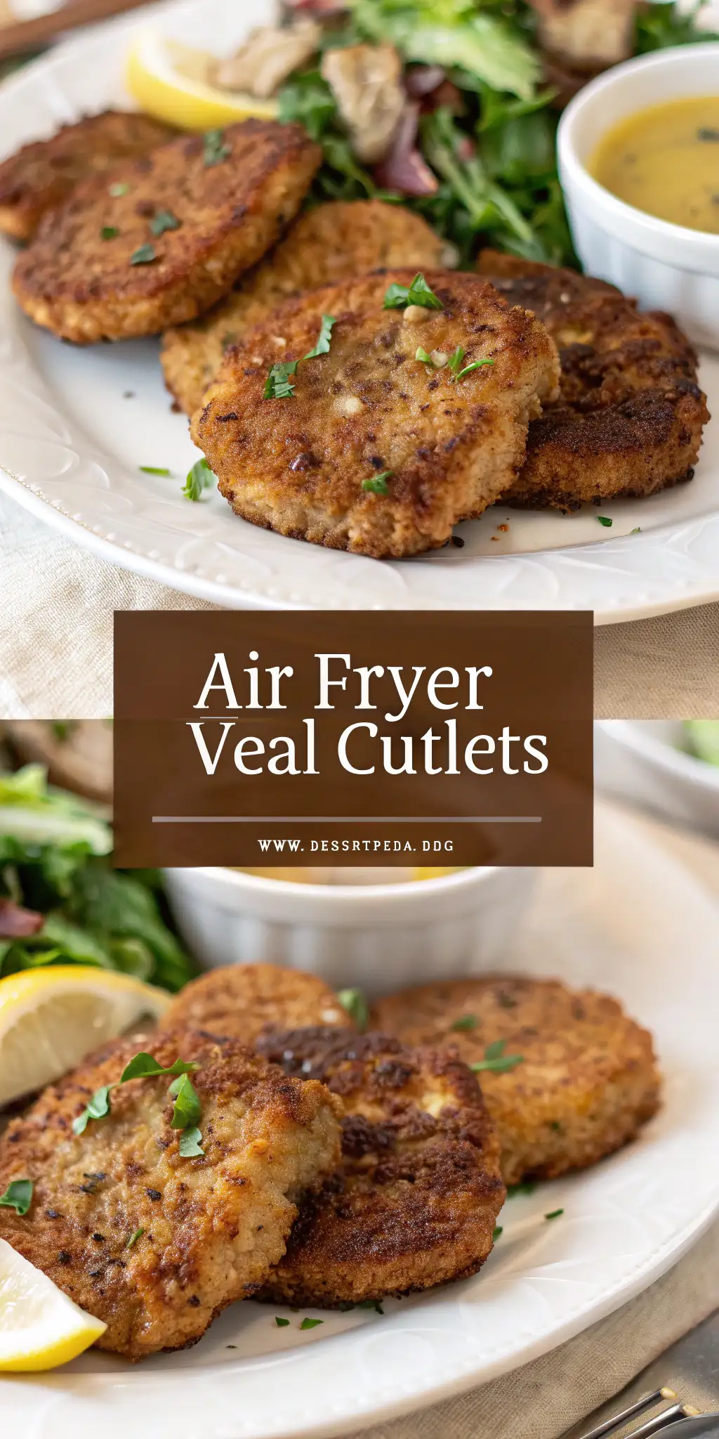 Pinterest image 2 for Air Fryer Veal Cutlets